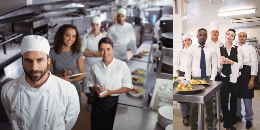 Staff de la cocina y kitchen porter