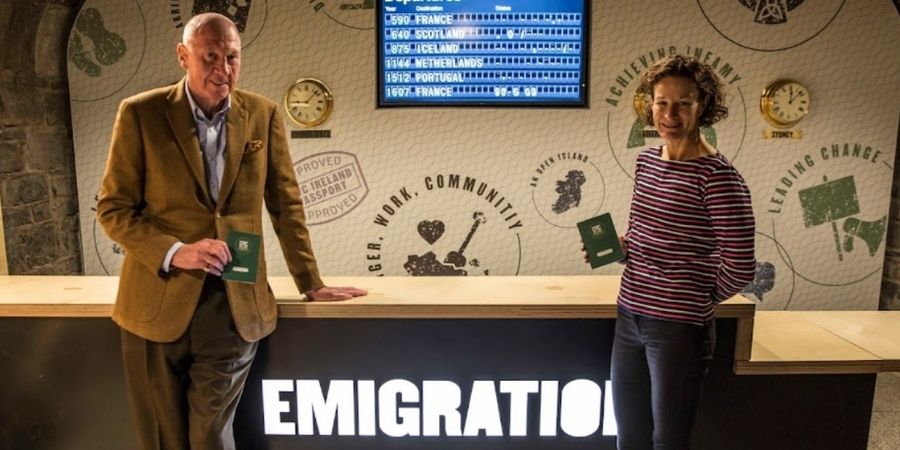 El Museo de la Emigración Irlandesa, personas con su pasaporte