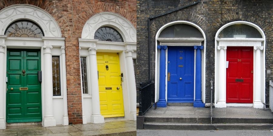 Origen de las puerta de colores en Irlanda